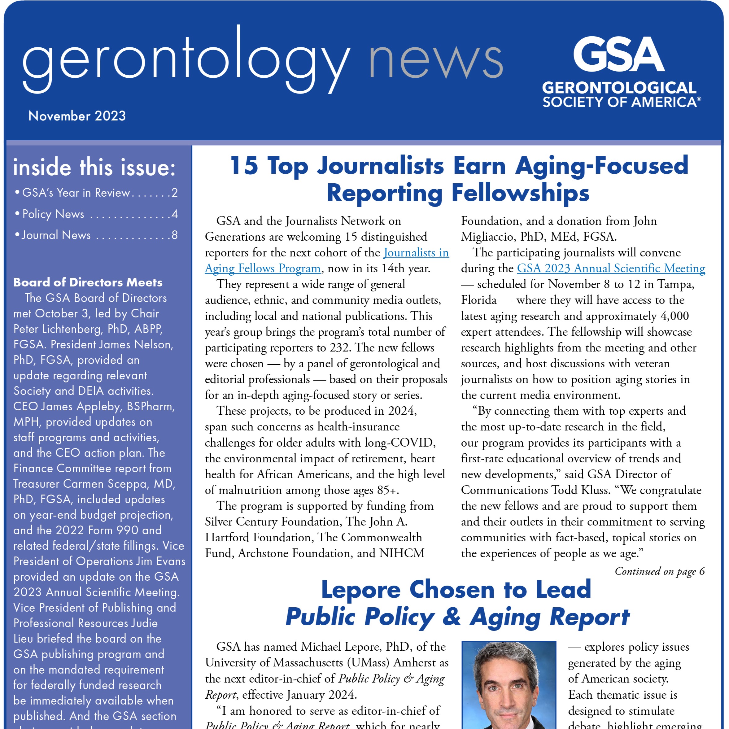 Gerontological Society of America GSA