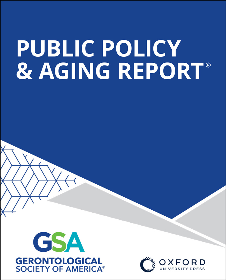 Public Policy and Aging Report Cover